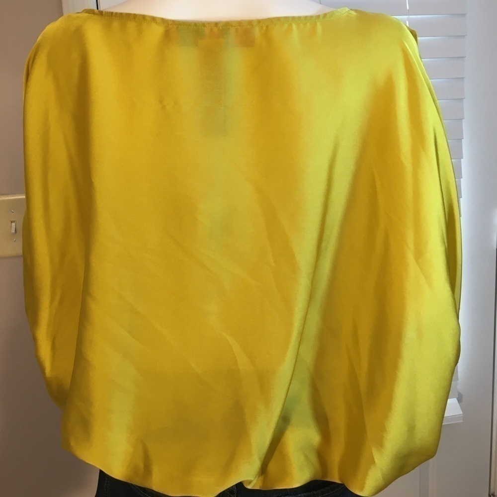 Selena & Maria Sequins Mustard Yellow Long Puff Button Sleeves Blouse Size M - Picture 2 of 16